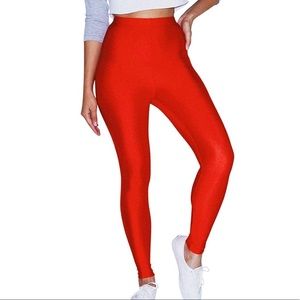 American Apparel Leggings Shiny Red Size Small